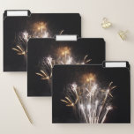White and Gold Fireworks II Patriotic Celebration File Folder