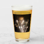 White and Gold Fireworks II Patriotic Celebration Glass
