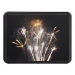 White and Gold Fireworks II Patriotic Celebration Hitch Cover