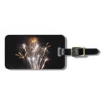 White and Gold Fireworks II Patriotic Celebration Luggage Tag