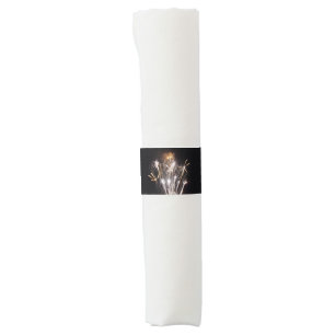 White and Gold Fireworks II Patriotic Celebration Napkin Bands