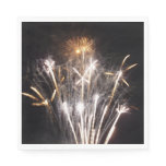 White and Gold Fireworks II Patriotic Celebration Napkins
