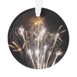 White and Gold Fireworks II Patriotic Celebration Ornament