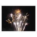 White and Gold Fireworks II Patriotic Celebration Photo Print