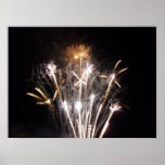 White and Gold Fireworks II Patriotic Celebration Poster