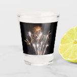 White and Gold Fireworks II Patriotic Celebration Shot Glass