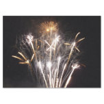 White and Gold Fireworks II Patriotic Celebration Tissue Paper