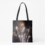 White and Gold Fireworks II Patriotic Celebration Tote Bag