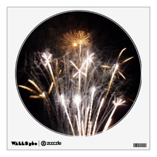 White and Gold Fireworks II Patriotic Celebration Wall Decal