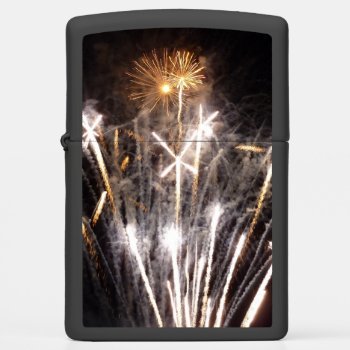 White And Gold Fireworks Ii Patriotic Celebration Zippo Lighter by mlewallpapers at Zazzle