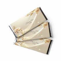 White and Gold Flowers Hershey Bar Favors