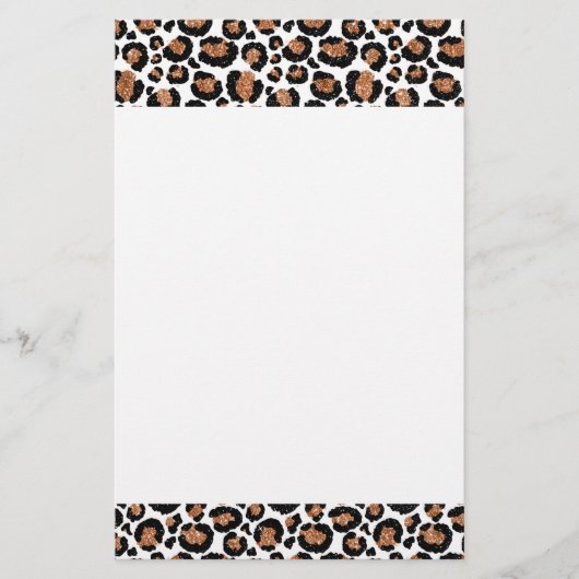 White and Gold Foil Cheetah - Leopard Pattern (Front)