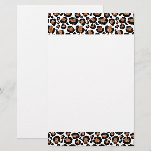 White and Gold Foil Cheetah - Leopard Pattern (Front/Back)