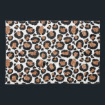 White and Gold Foil Cheetah - Leopard Pattern Kitchen Towel<br><div class="desc">White and Gold Foil Cheetah or Leopard spotted animal pattern. The Big Cat Animal Print uses faux modern and gold foil. The Cheetah Print makes a great gift for a wild party.</div>