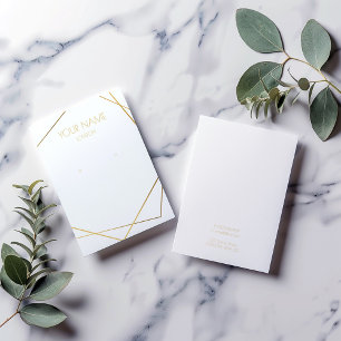 White and gold geometric earring display card