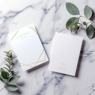 White and gold geometric earring display card