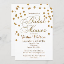 white and Gold Glitter Bridal Shower Invite