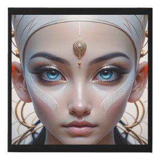 White and Gold Goddess Zen Portrait Faux Canvas Print