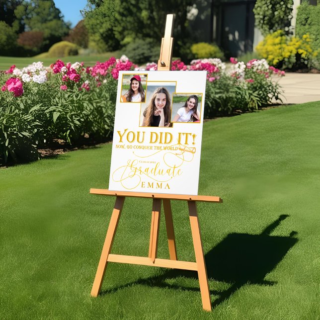 White and Gold Graduation Multi Photo Keepsake Print (White and Gold Graduation Multi Photo Keepsake Poster)