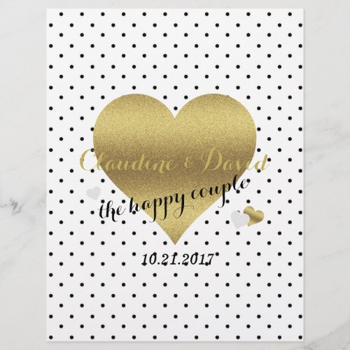 White And Gold Heart Polka Dot Ceremony Flyer