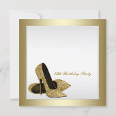 White and Gold High Heels Womans 50th Birthday Invitation (Back)