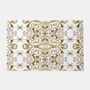 White and Gold Luxury Door Mat