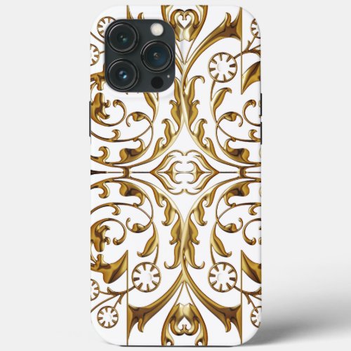 White and Gold Luxury iPhone 13 Pro Max Case