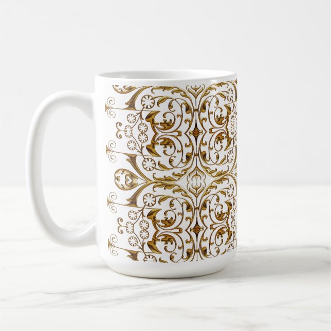 White and Gold Luxury Mug (Left)