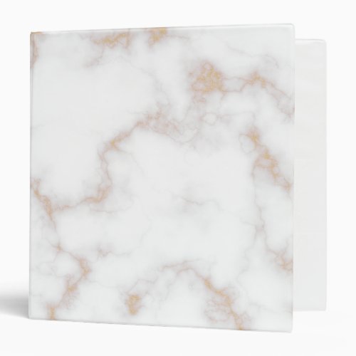 White and Gold Marble 3 Ring Binder