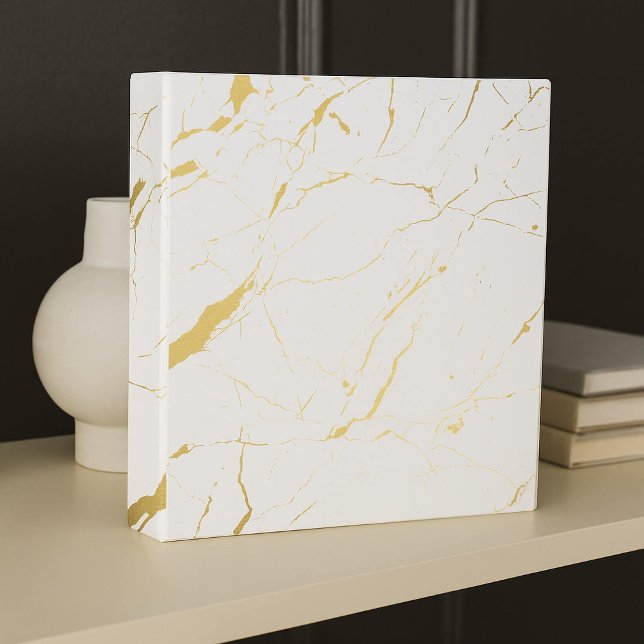 White and Gold Marble Designer 3 Ring Binder (Creator Uploaded)