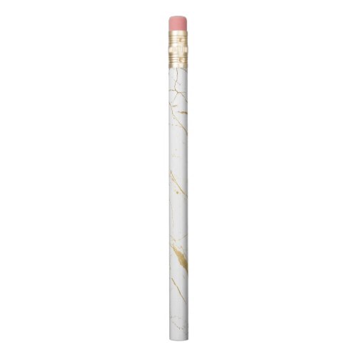 White and Gold Marble Designer Pencil