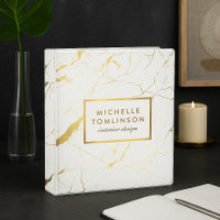 White and Gold Marble Designer Personalized