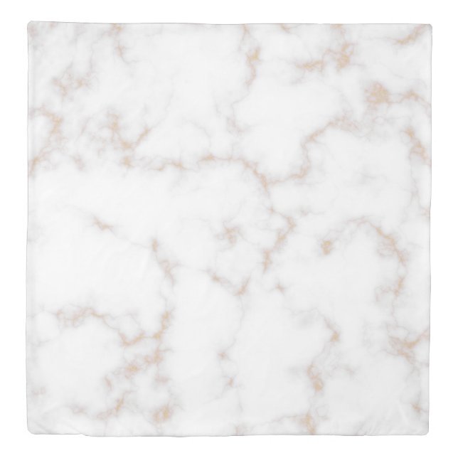 White and Gold Marble Duvet Cover (Front)