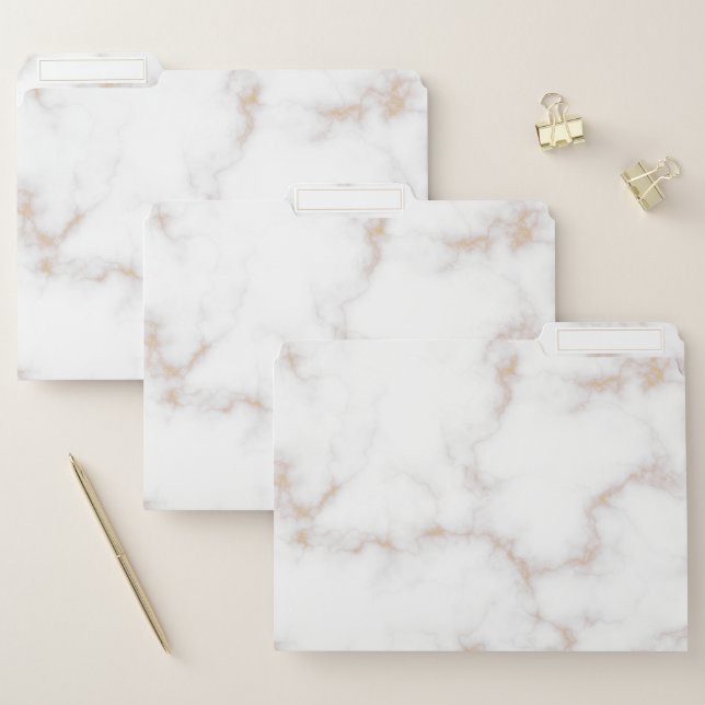 White and Gold Marble File Folder (Set)