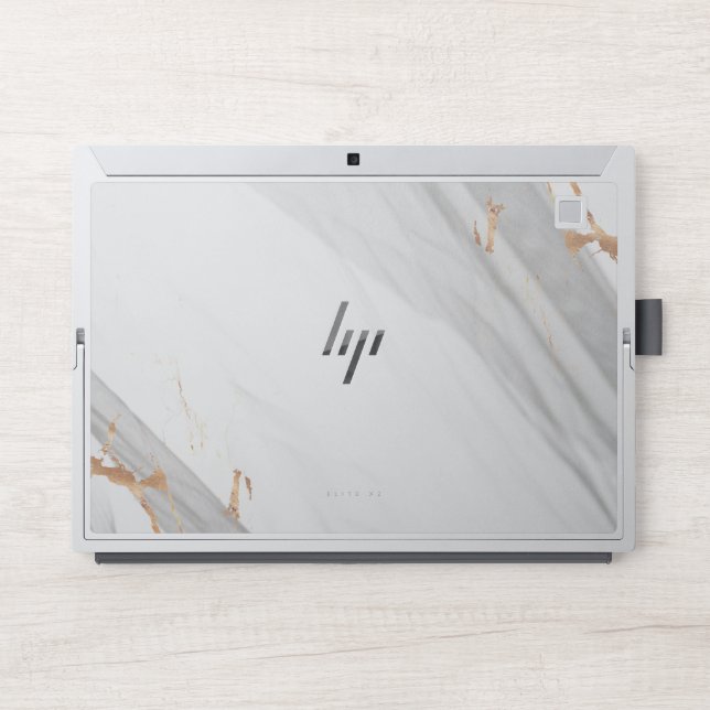 White and Gold Marble Fine Arts HP EliteBook HP Laptop Skin (Front)