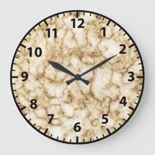 White and Gold Marble Granite Wall Clock
