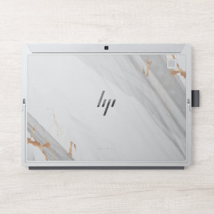 White and Gold Marble HP Elite x2 1013 G3 HP Laptop Skin