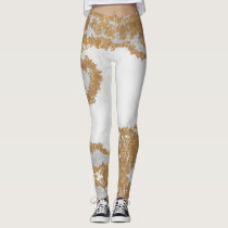 White and Gold Marble Leggings