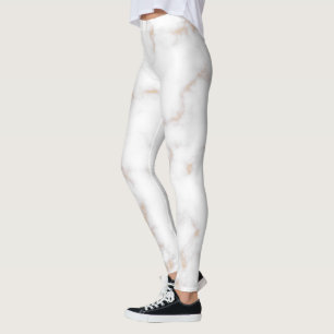 White and Gold Marble Leggings