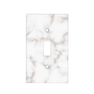 White and Gold Marble Light Switch Cover