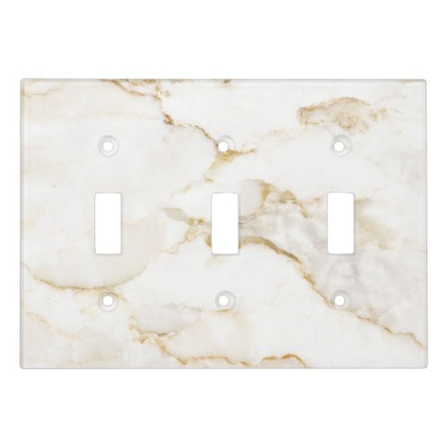 White and gold marble light switch cover