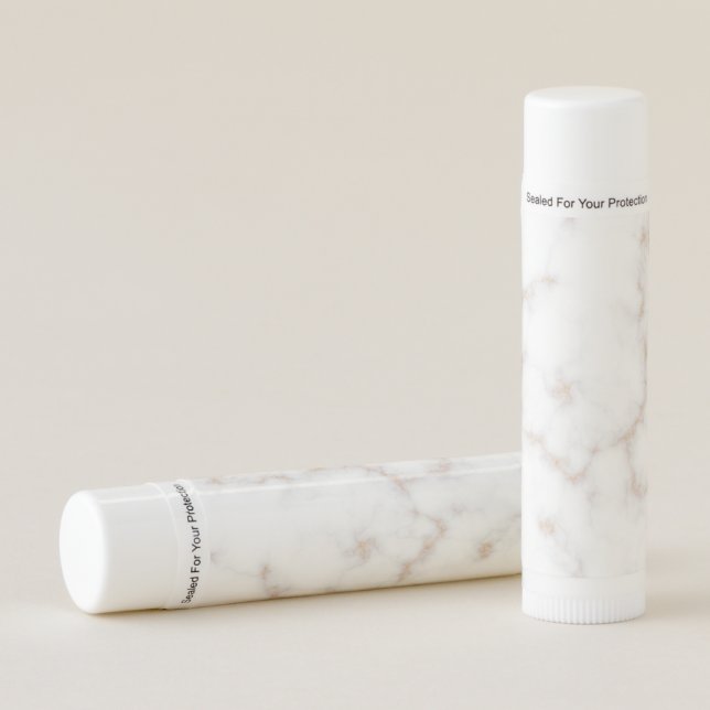 White and Gold Marble Lip Balm (Front)