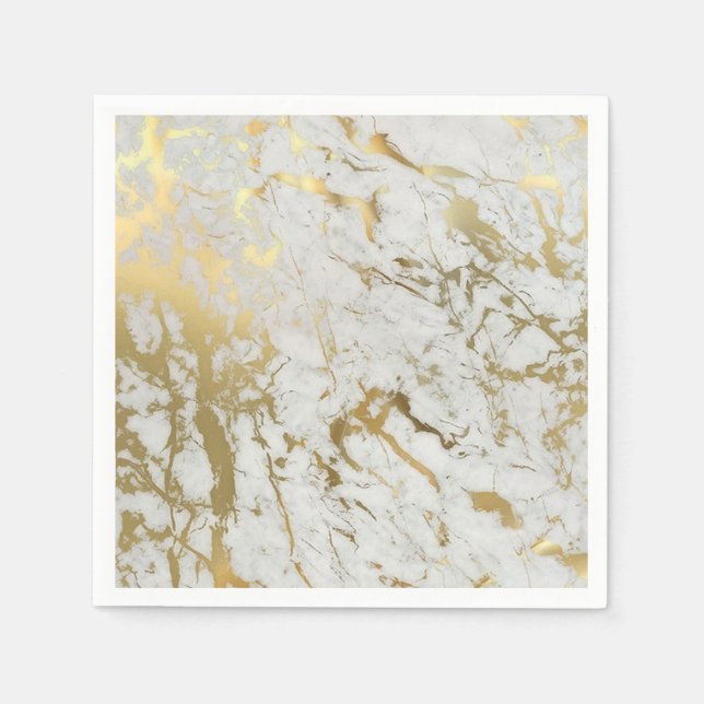 white and gold marble napkin (Front)