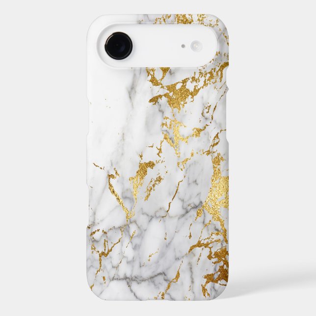 White and Gold Marble Pattern Trending Urban Case-Mate iPhone Case (Back)
