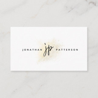 White and gold minimalist business card