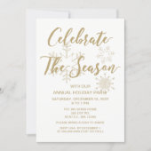 White and Gold Modern holiday Party Invitation (Front)