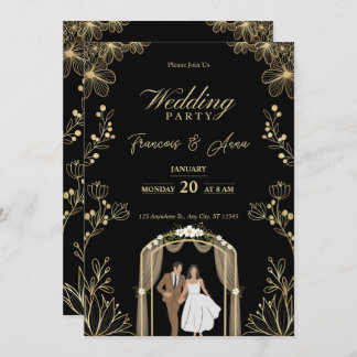 White and Gold Nikkah Invitation Digital Islamic I