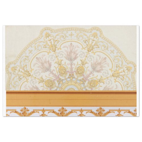 White and gold ornate decoration tissue decoupage tissue paper
