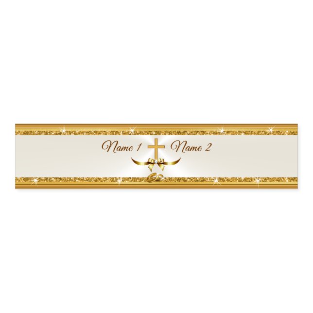 White and Gold Paper Napkin Rings for Wedding (Unfolded)