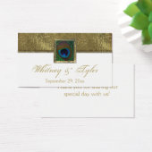 White and Gold Peacock Feather Wedding Favor Tag (Desk)
